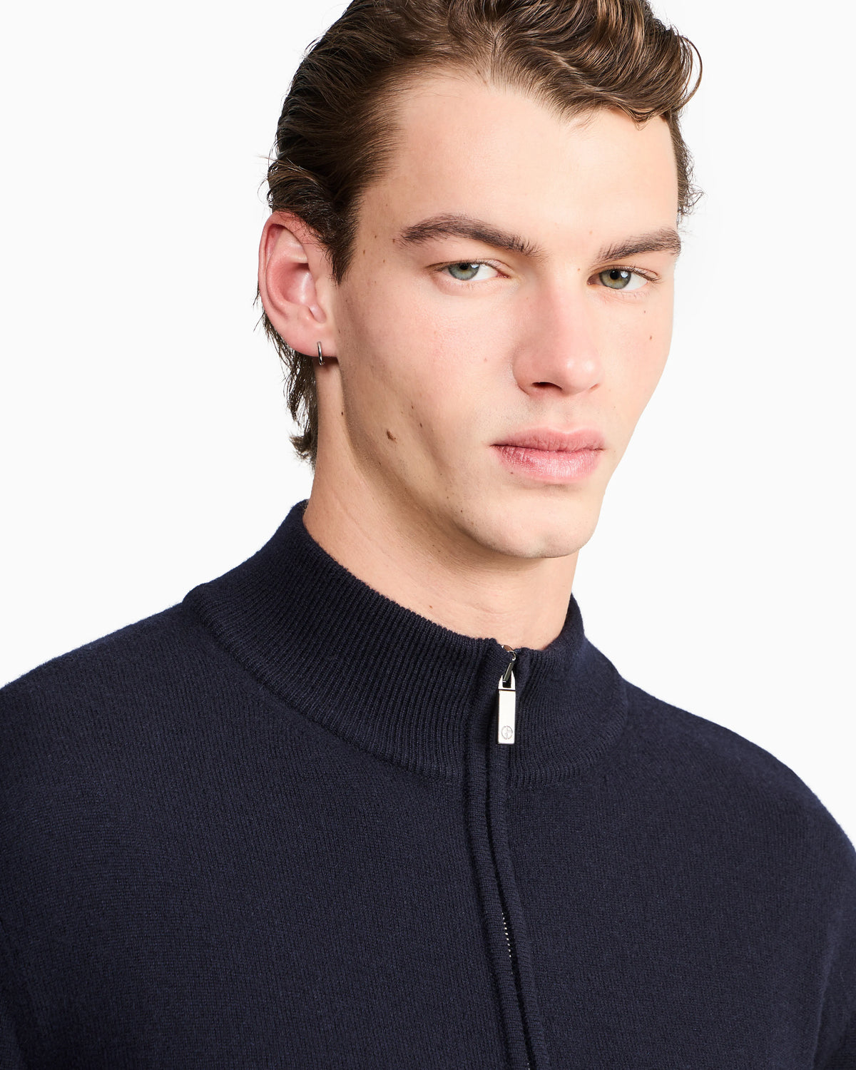 Zipped cardigan in cashmere