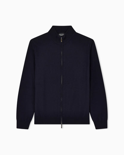 Zipped cardigan in cashmere