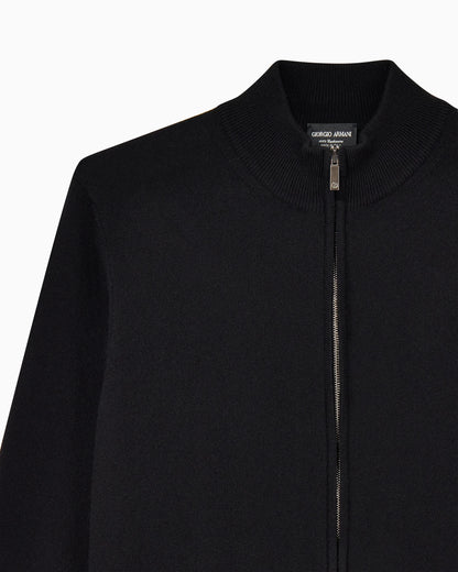 Zipped cardigan in cashmere