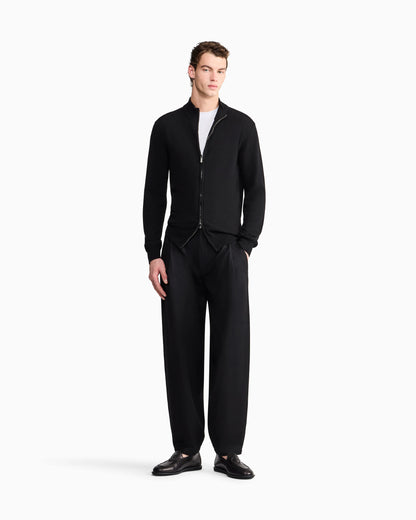 Zipped cardigan in cashmere