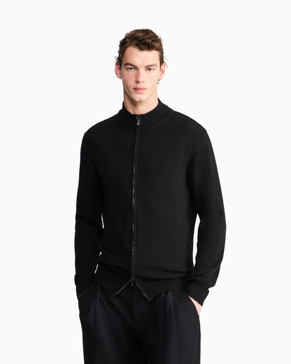 Zipped cardigan in cashmere