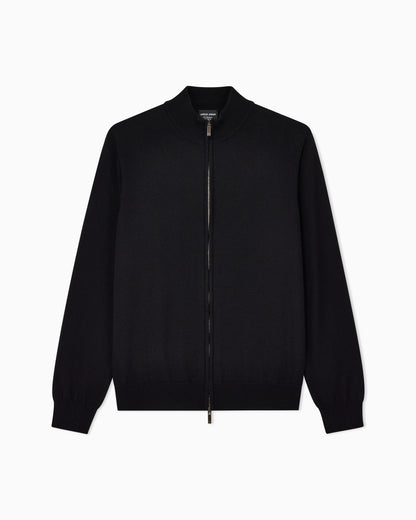 Zipped cardigan in cashmere