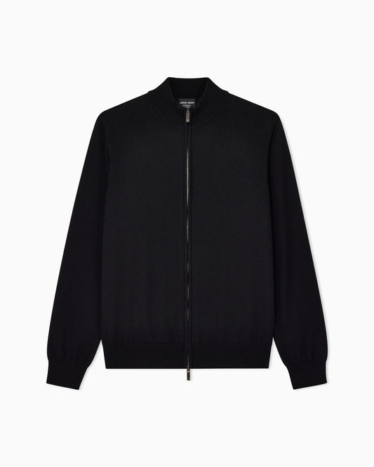 Zipped cardigan in cashmere