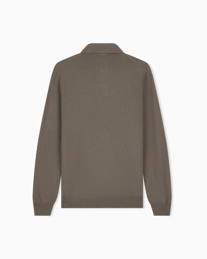 Long-sleeved cashmere polo shirt