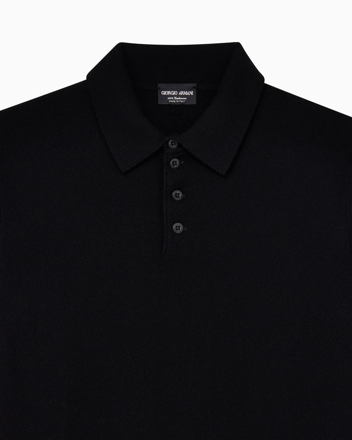 Long-sleeved cashmere polo shirt