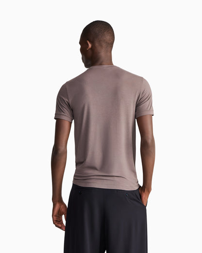 Stretch t-shirt in viscose with crew neck and logo