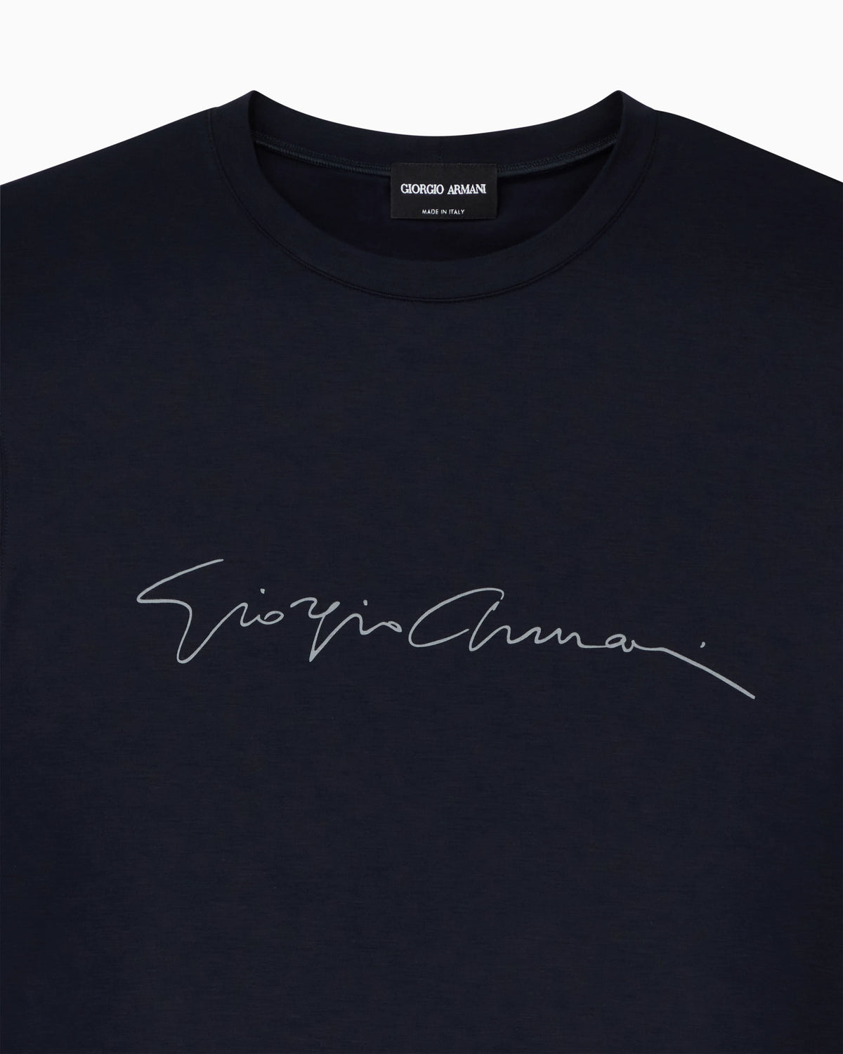 Stretch t-shirt in viscose with crew neck and logo