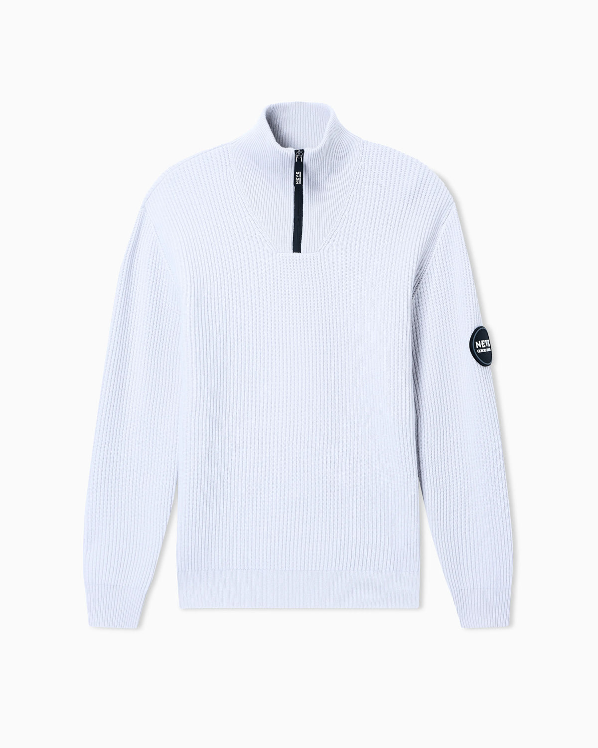 Knit jumper with half-zip in wool and cashmere