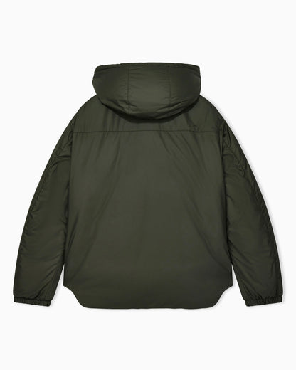 Hooded blouson with goose-down padding