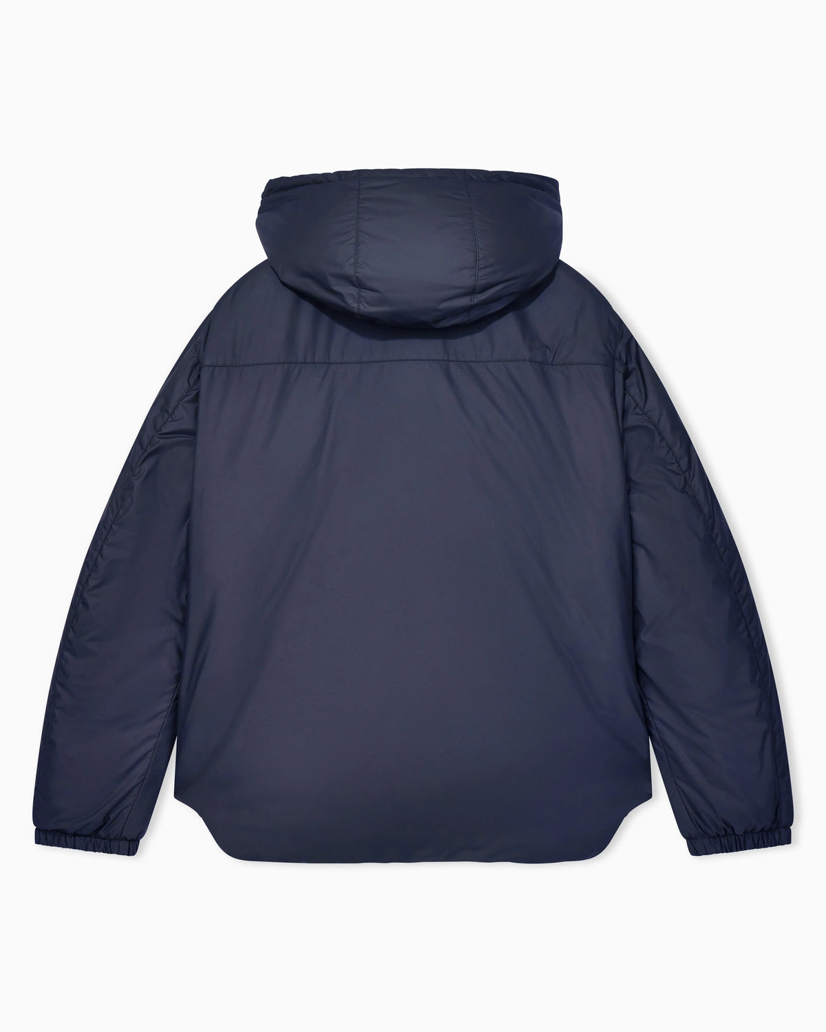 Hooded blouson with goose-down padding