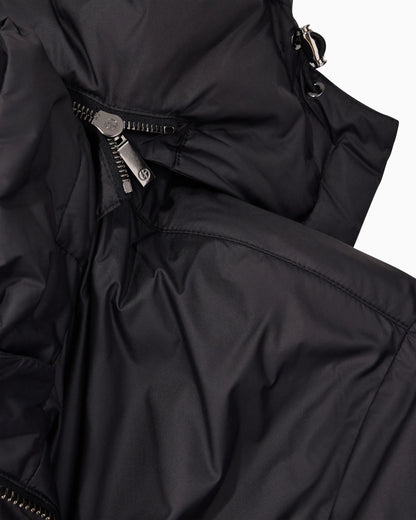 Hooded blouson with goose-down padding