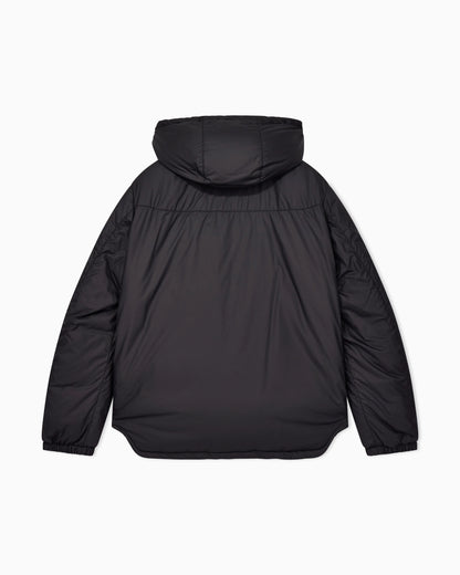 Hooded blouson with goose-down padding