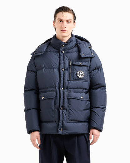 Hooded bomber jacket with goose-down padding ASV