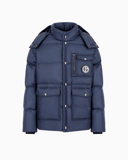 Hooded bomber jacket with goose-down padding ASV