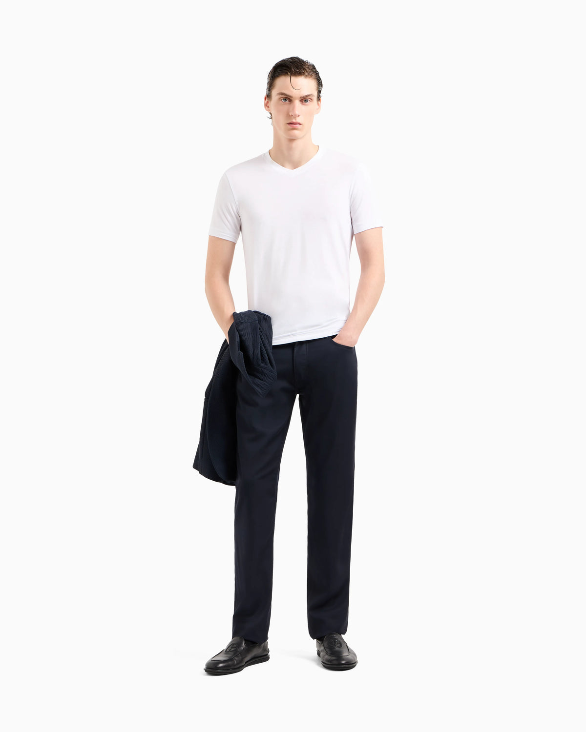 Five-pocket, regular-fit, virgin-wool trousers