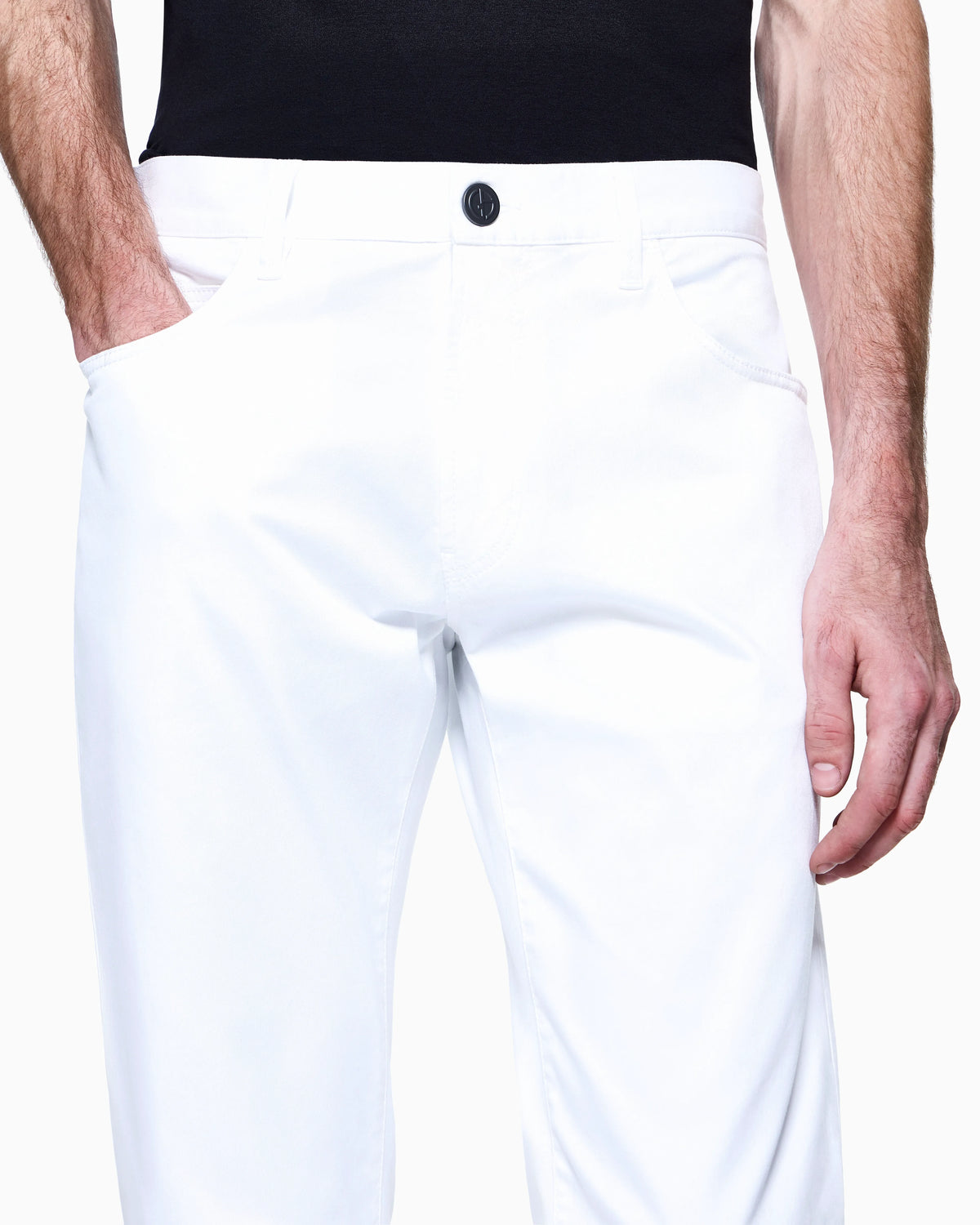 Regular-fit, five-pocket trousers in stretch cotton