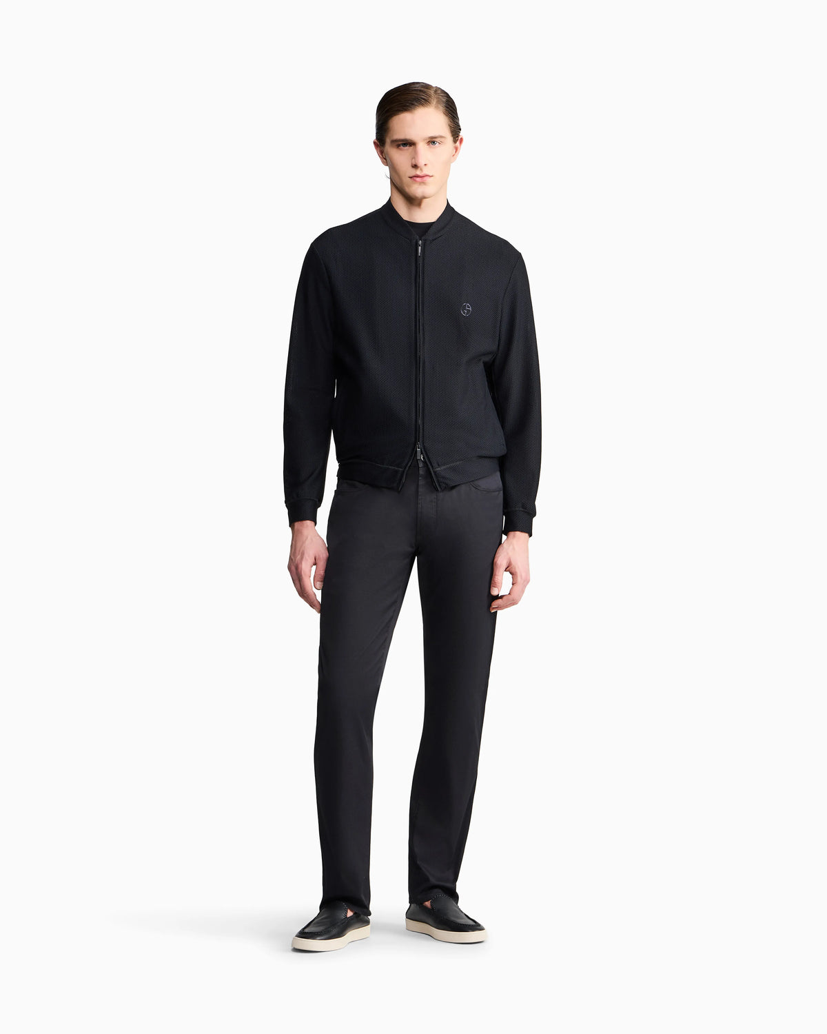 Regular-fit, five-pocket trousers in stretch cotton