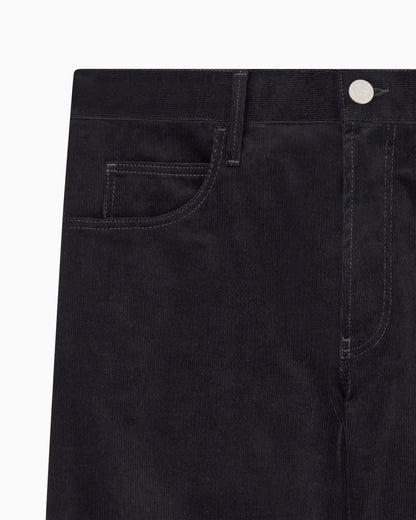 Regular-fit, five-pocket trousers in ribbed cotton and cashmere