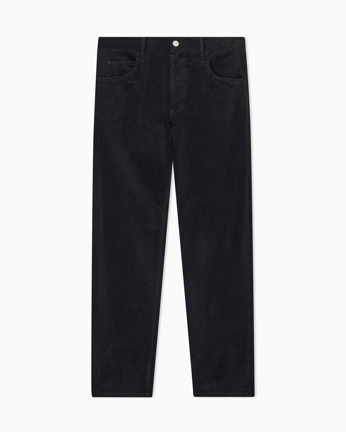 Regular-fit, five-pocket trousers in ribbed cotton and cashmere