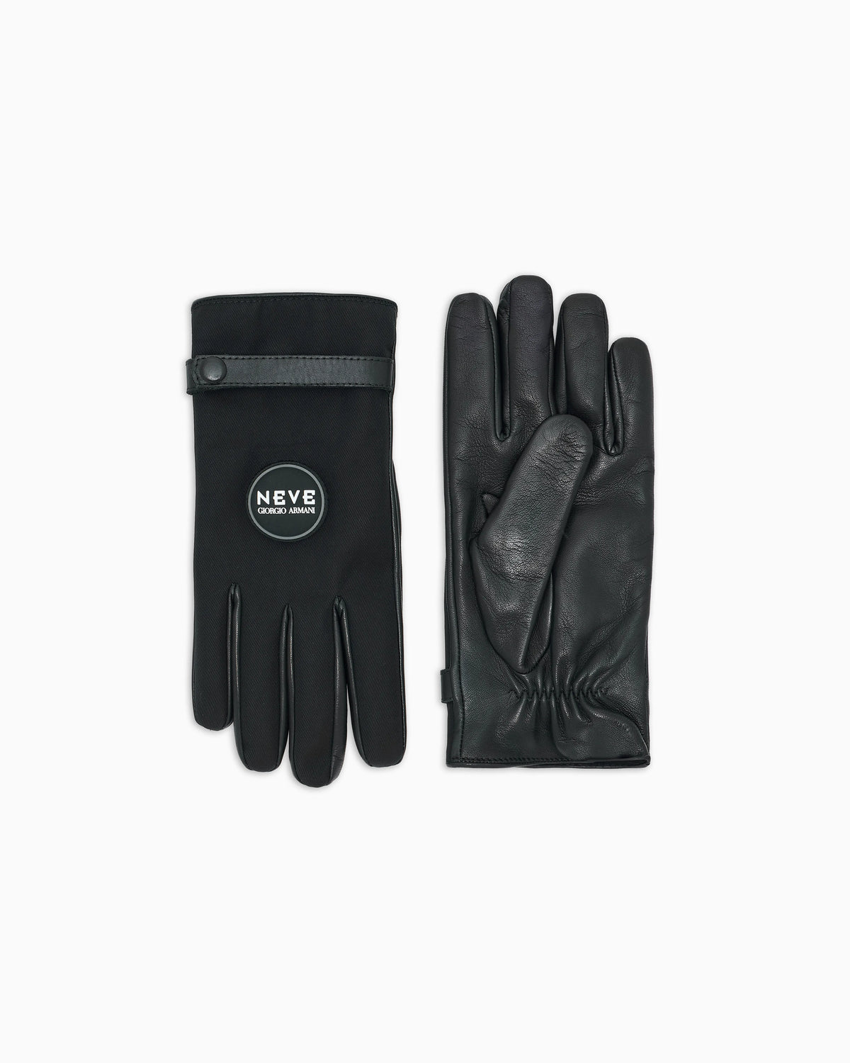 Nappa technical nylon gloves lined in cashmere