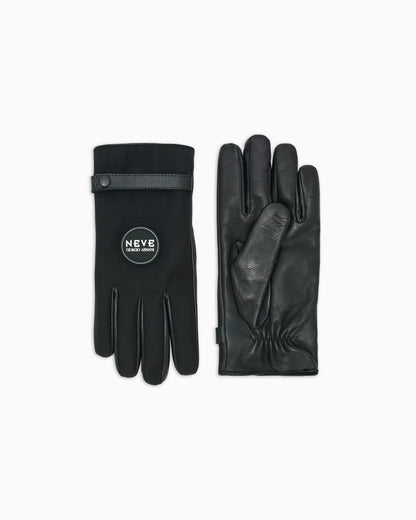 Nappa technical nylon gloves lined in cashmere