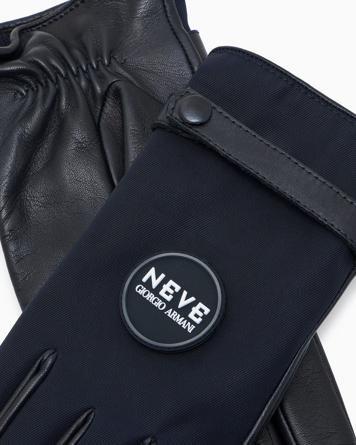 Nappa technical nylon gloves lined in cashmere