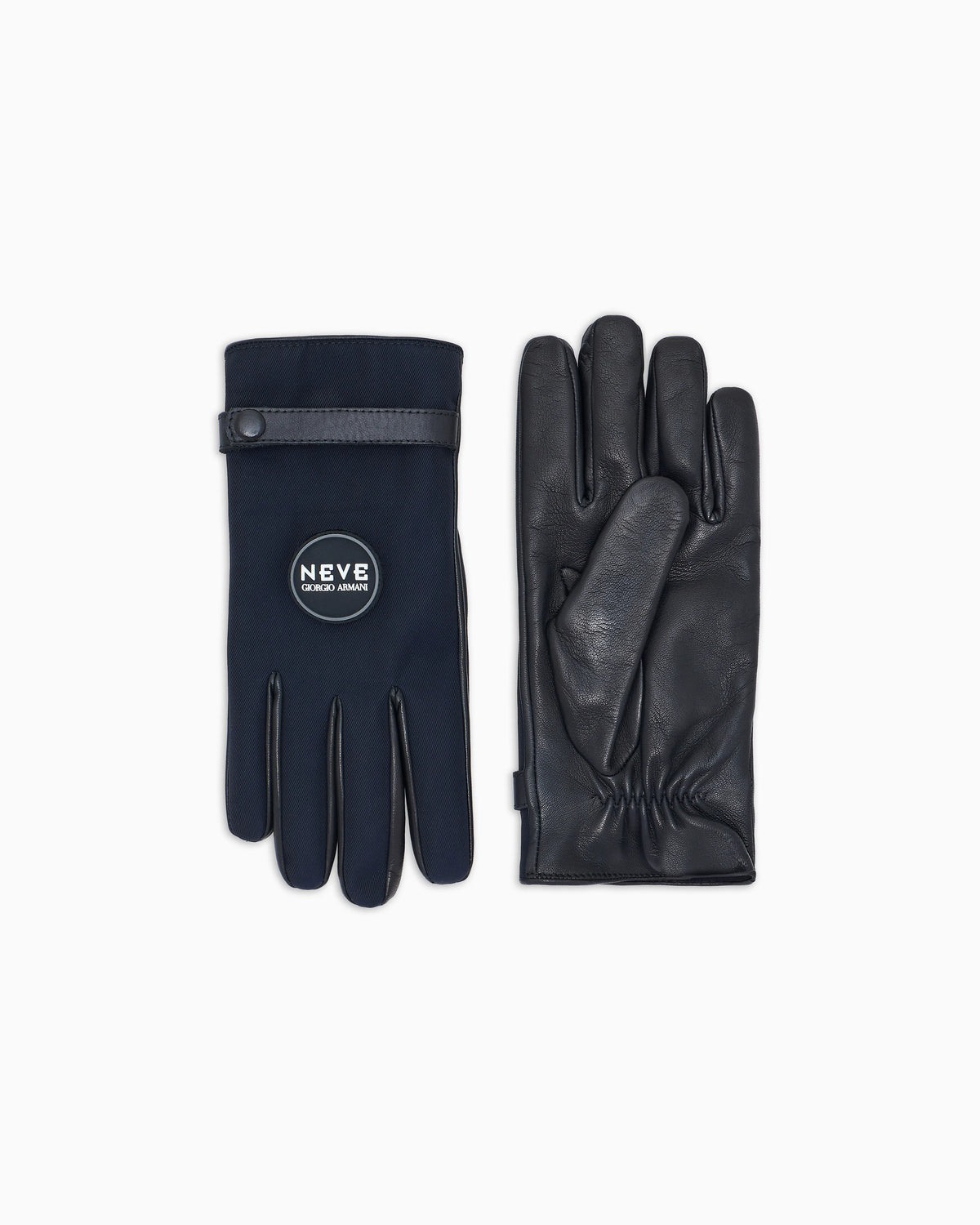 Nappa technical nylon gloves lined in cashmere