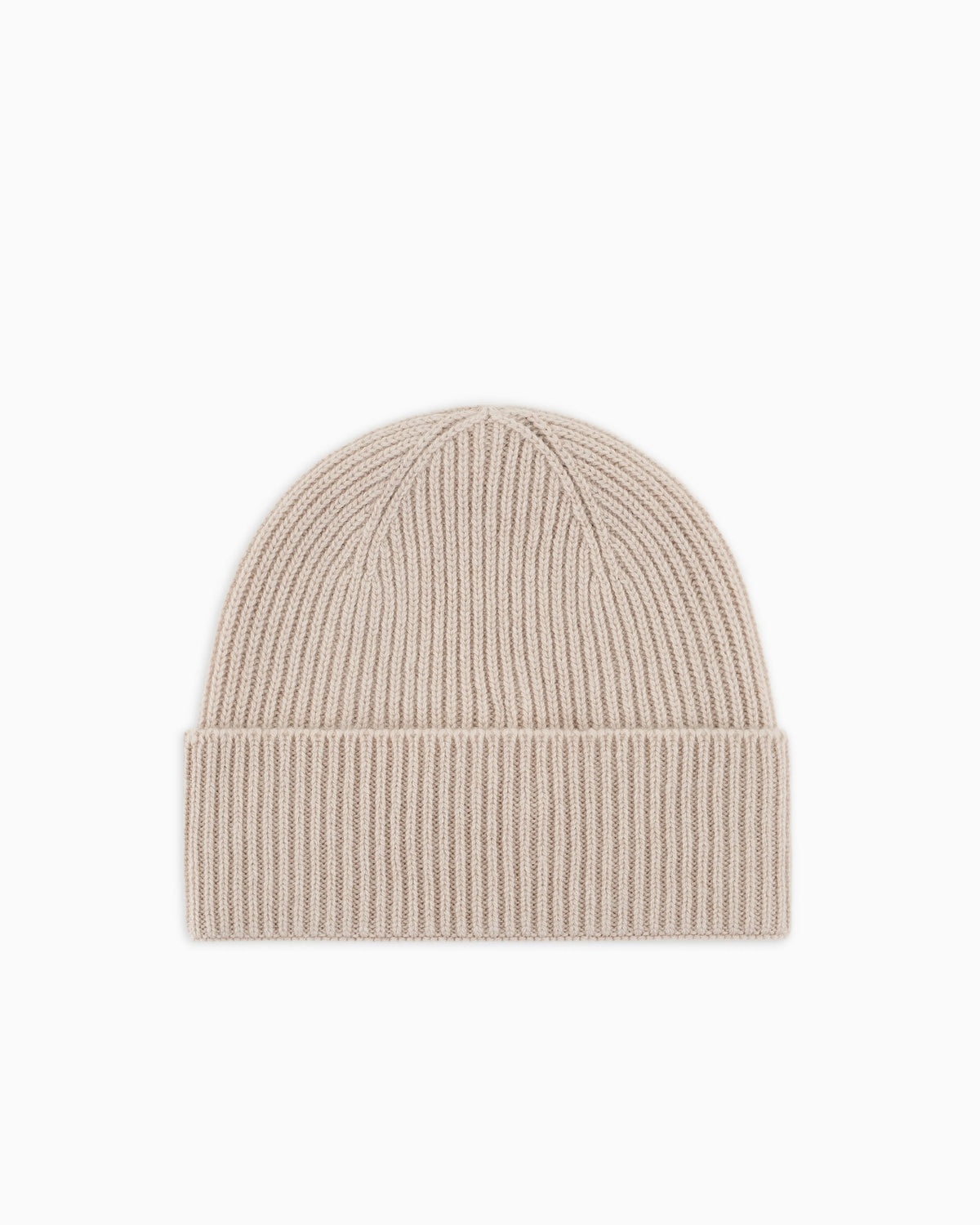 Ribbed cashmere beanie with cuff