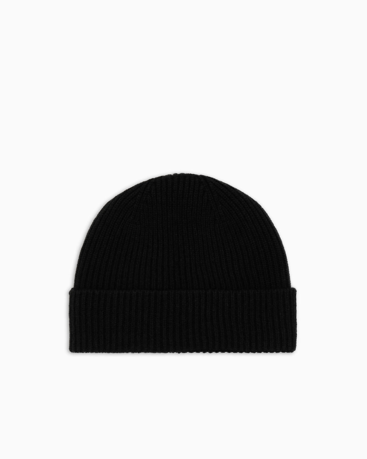 Ribbed cashmere beanie with cuff