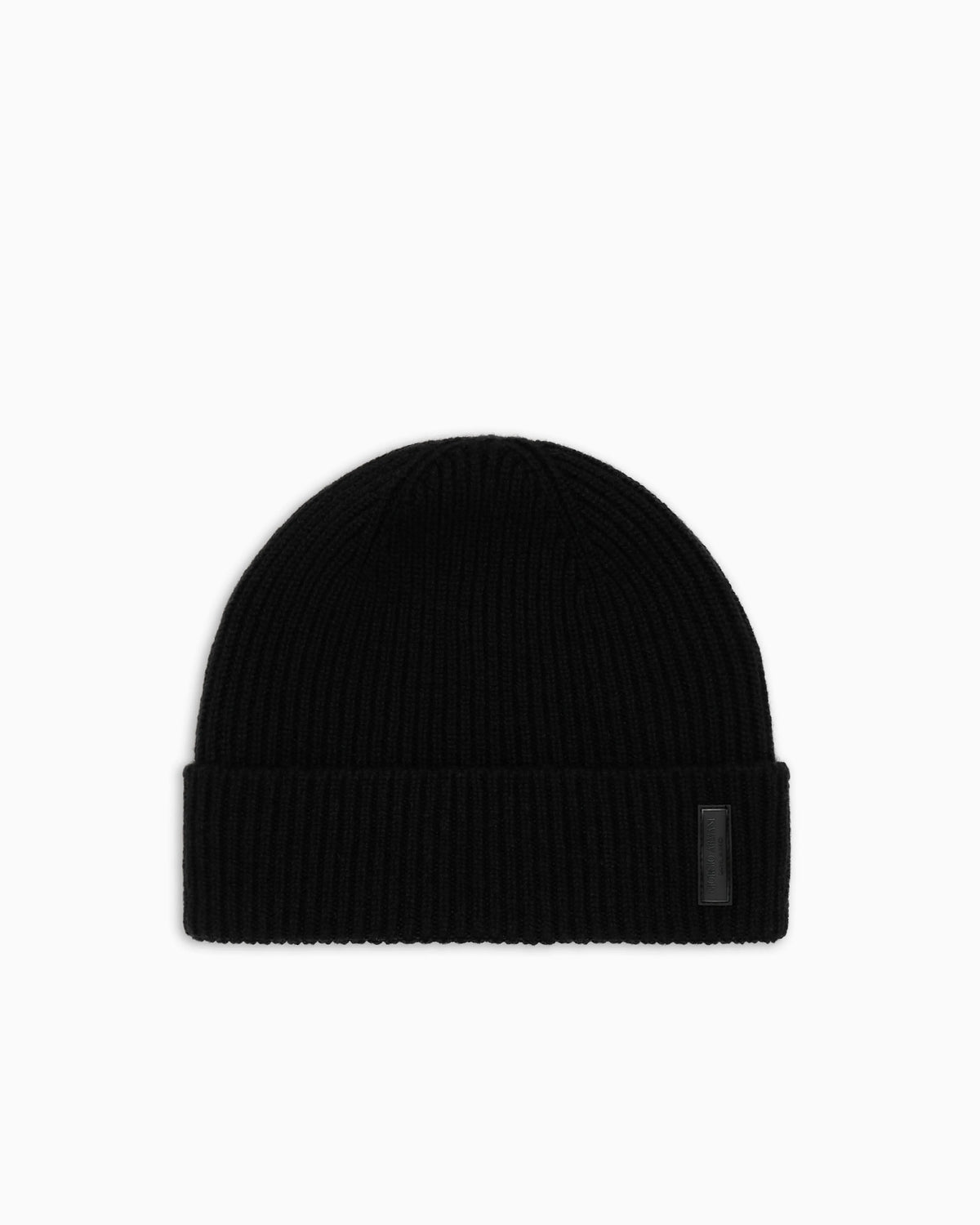 Ribbed cashmere beanie with cuff