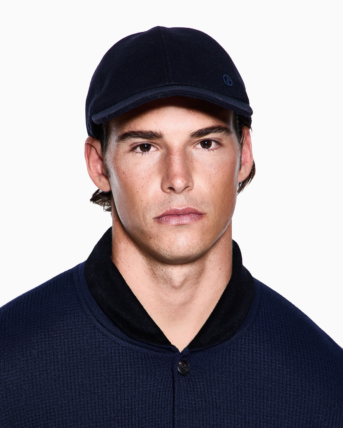 Virgin wool and cashmere baseball cap