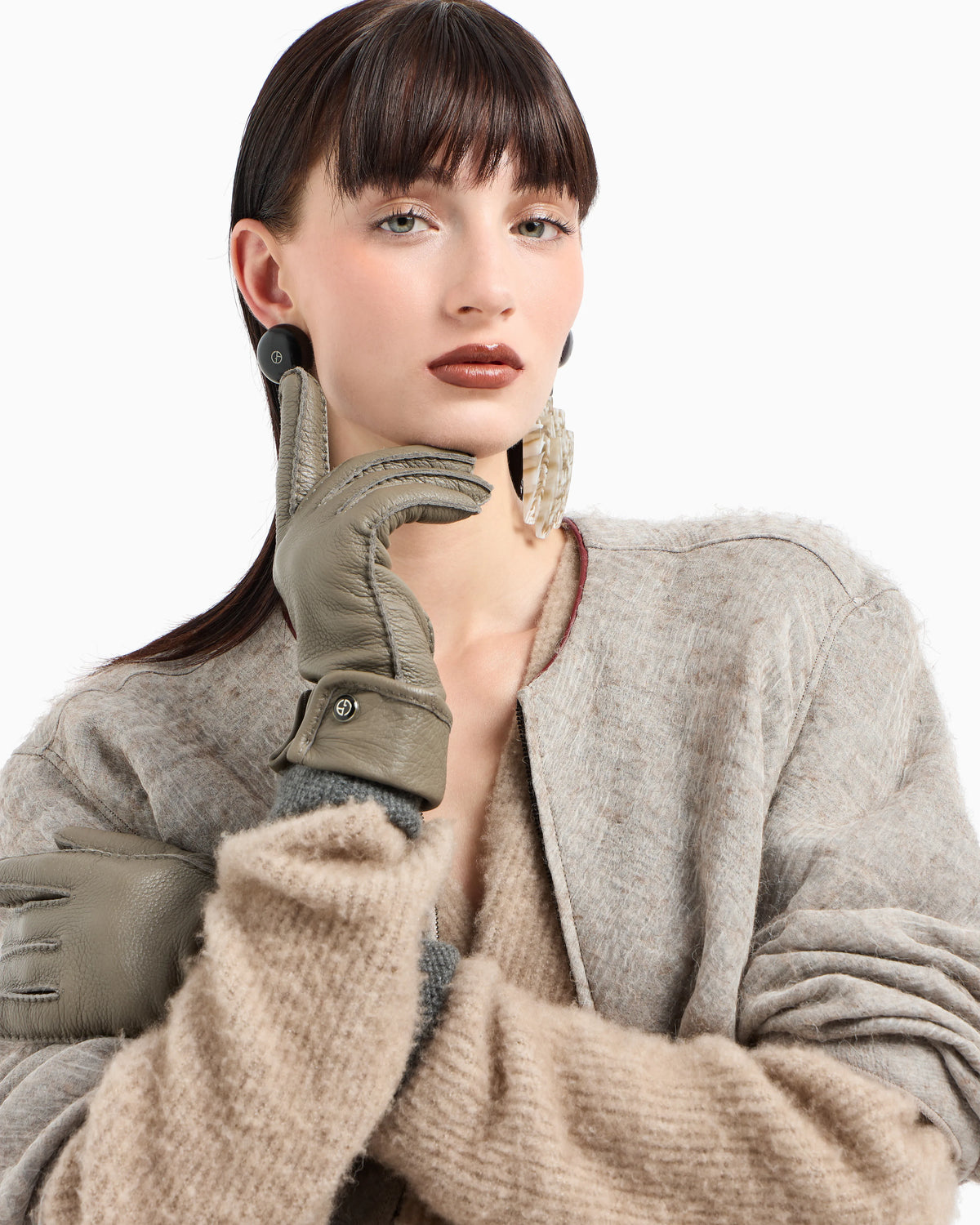 Deerskin leather gloves