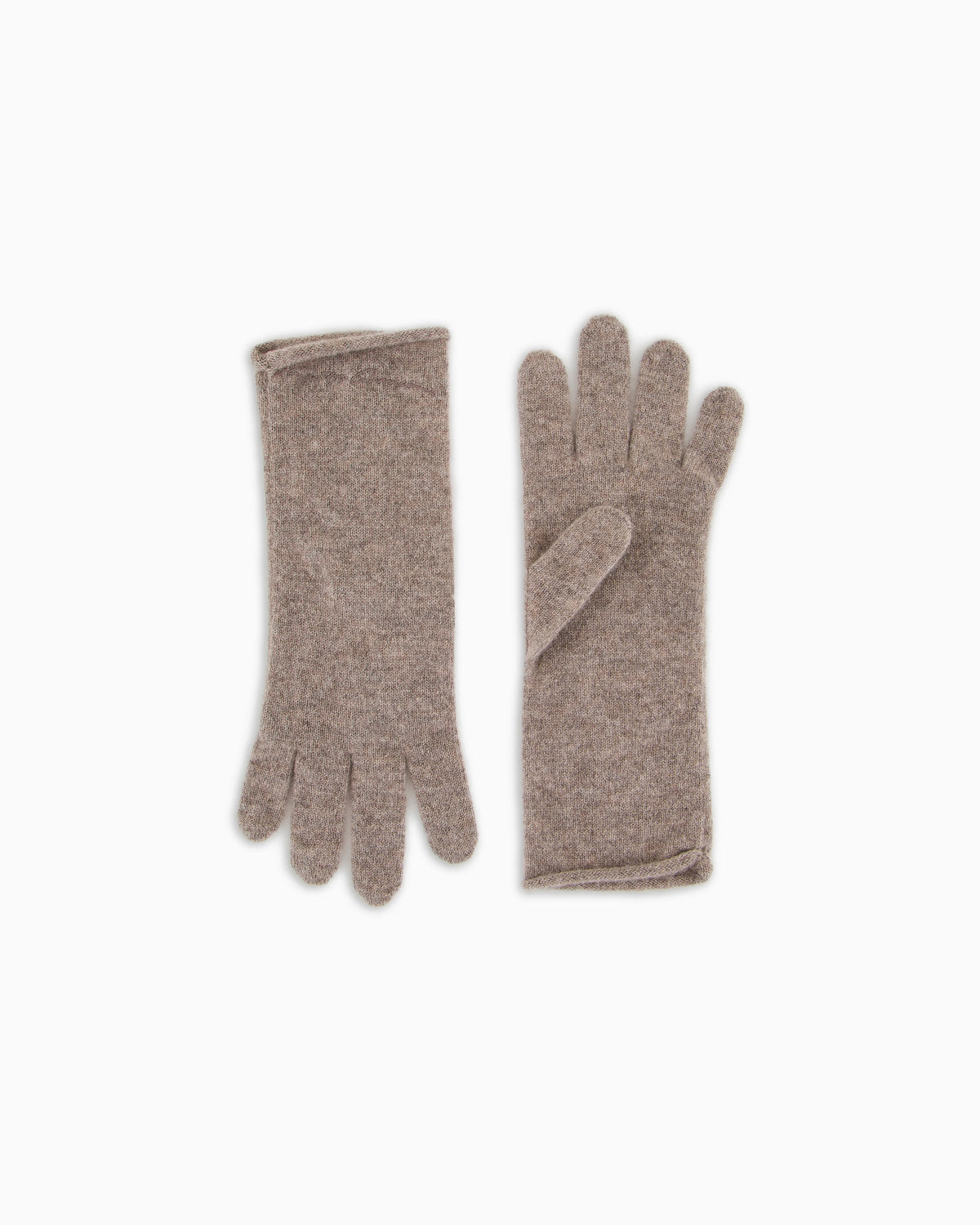 Cashmere knit gloves with embroidered logo
