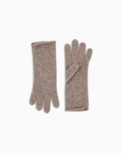 Cashmere knit gloves with embroidered logo
