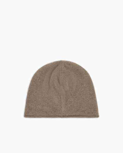 Cashmere beanie with embroidered logo