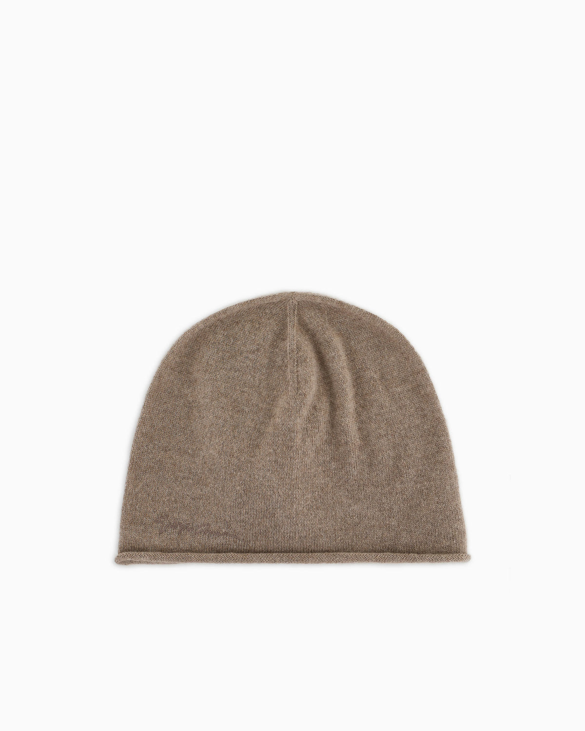 Cashmere beanie with embroidered logo