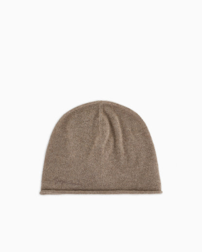 Cashmere beanie with embroidered logo