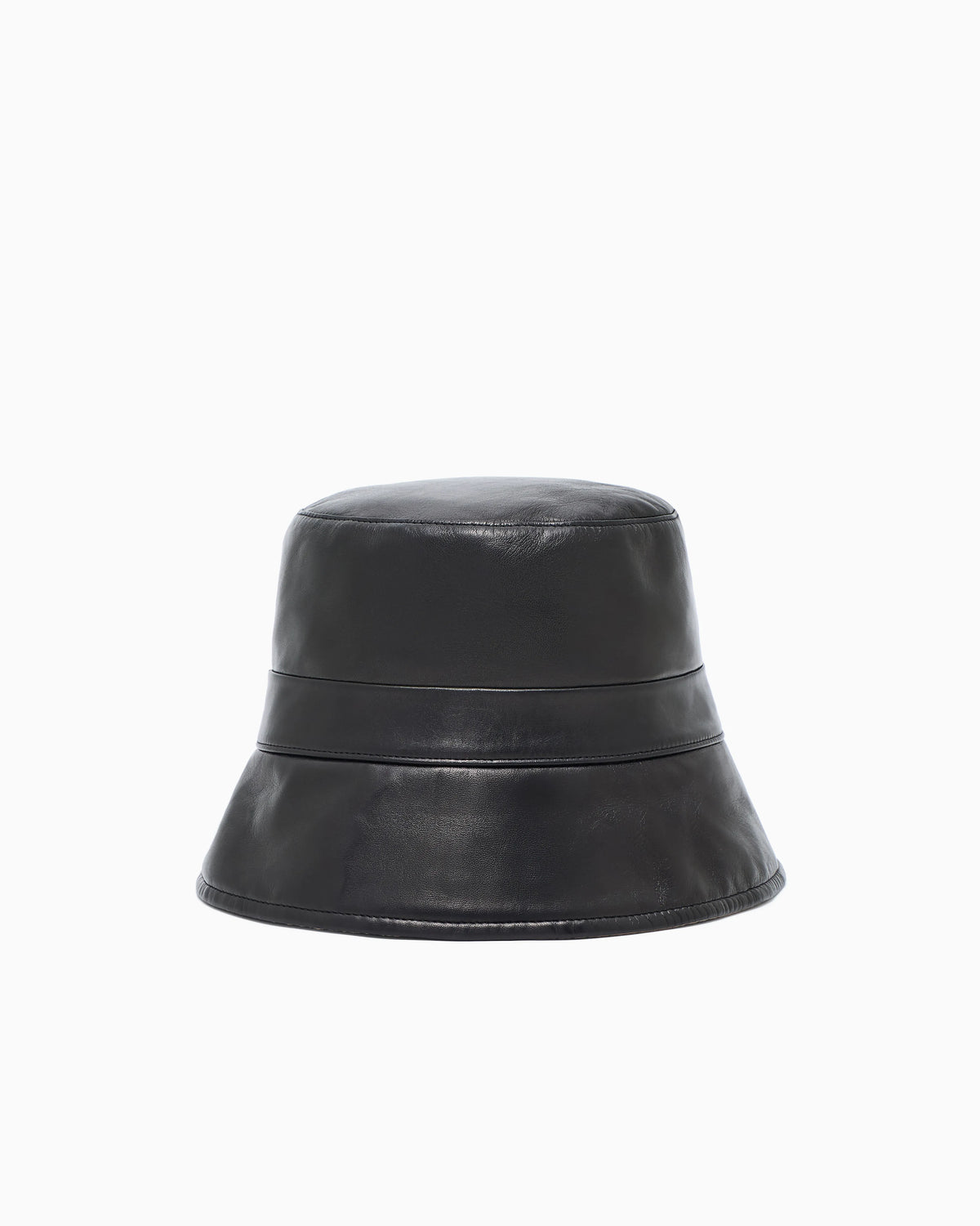 Reversible nappa-leather cloche hat