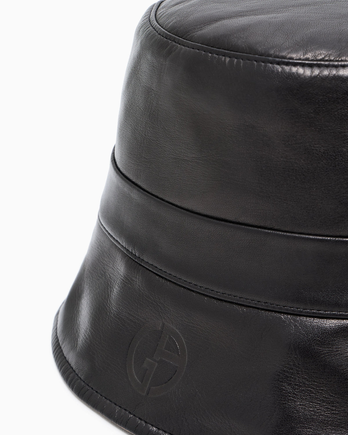 Reversible nappa-leather cloche hat