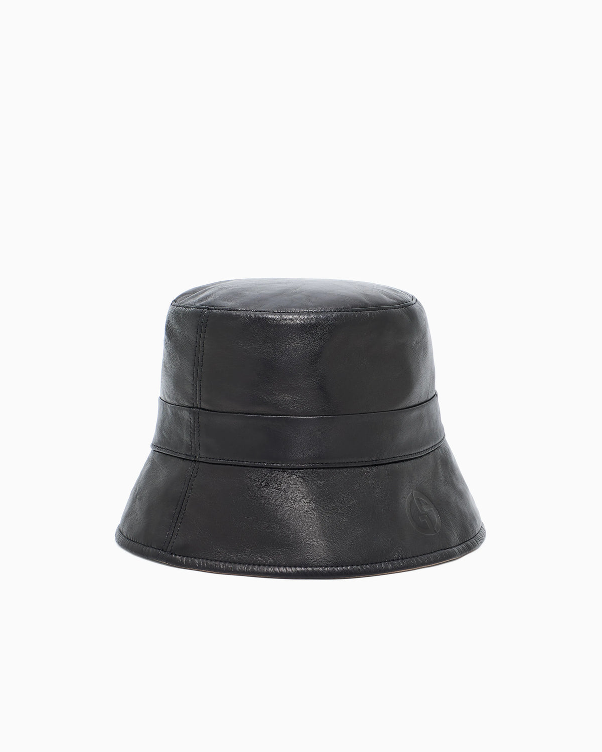 Reversible nappa-leather cloche hat