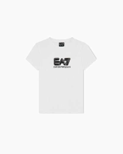 Slim t-shirt Logo Series Girl in cotton jersey with sequins