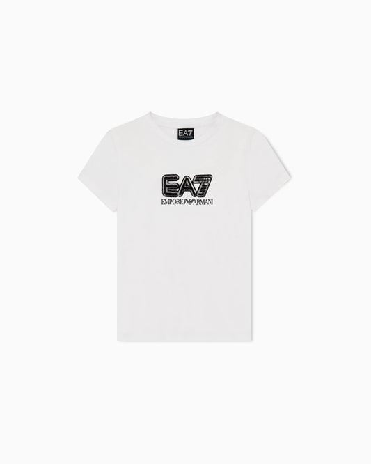 Slim t-shirt Logo Series Girl in cotton jersey with sequins