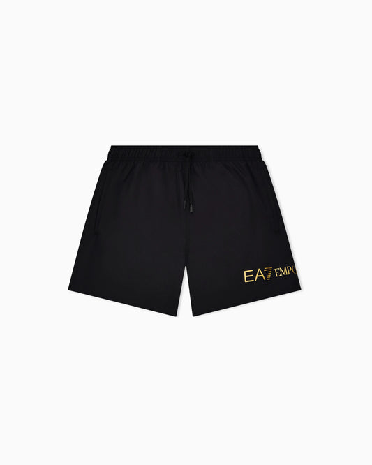 Swim shorts with a drawstring waist and side pockets