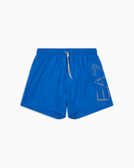 Bathing trunks with a drawstring waist and side pockets