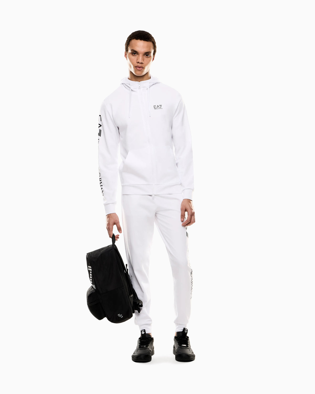Logo zip up sweatshirt in cotton with a hood Logo Series