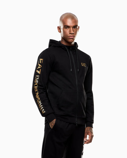 Logo zip up sweatshirt in cotton with a hood Logo Series