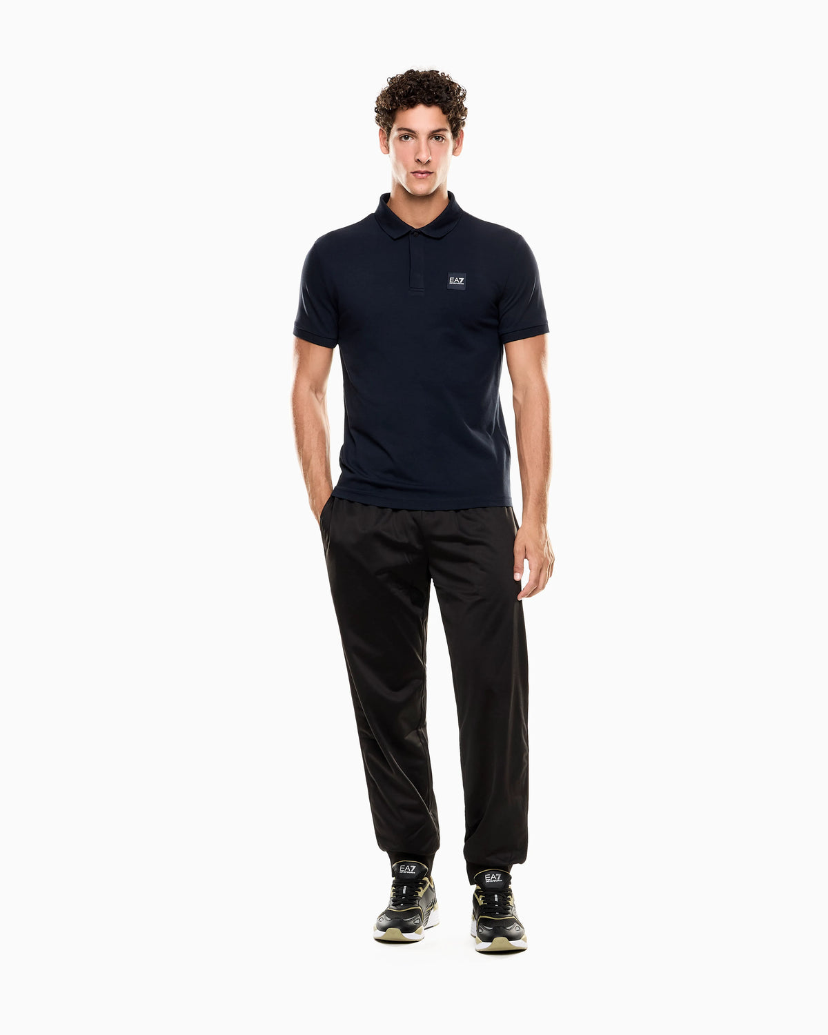 Visibility stretch cotton-jersey polo shirt