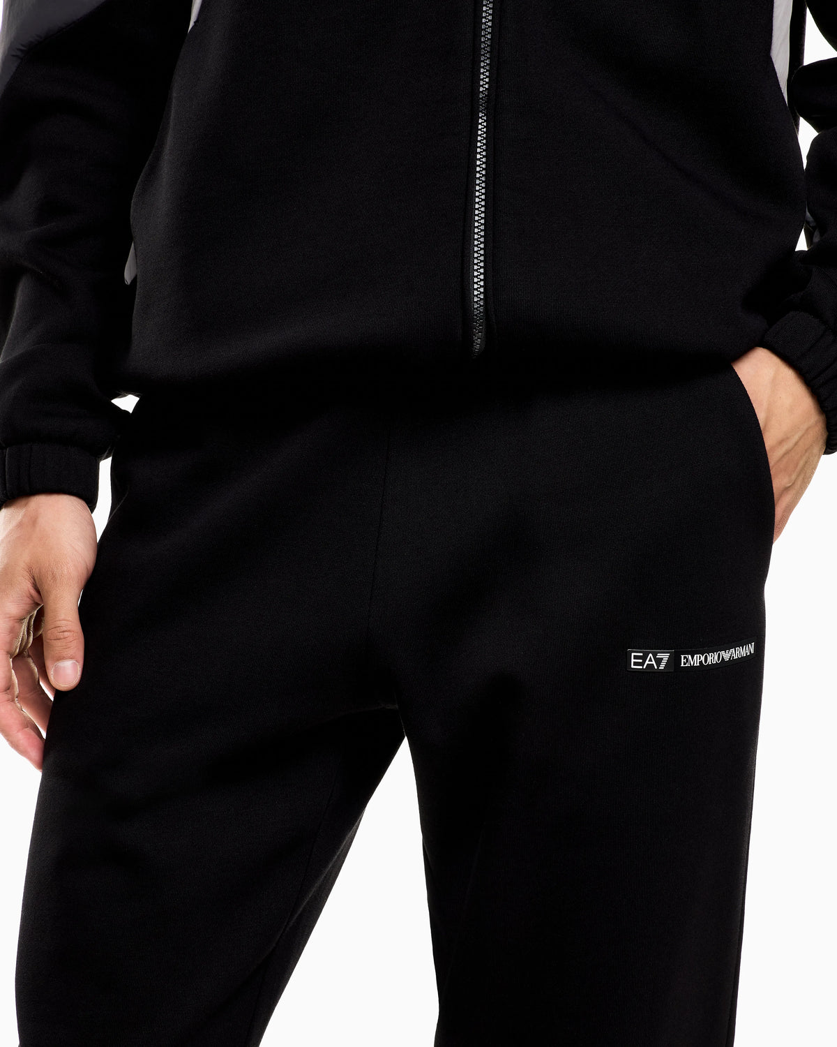 Athletic Colour Block cotton-blend tracksuit