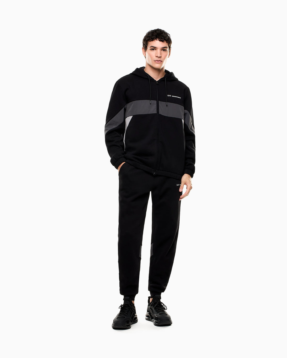 Athletic Colour Block cotton-blend tracksuit