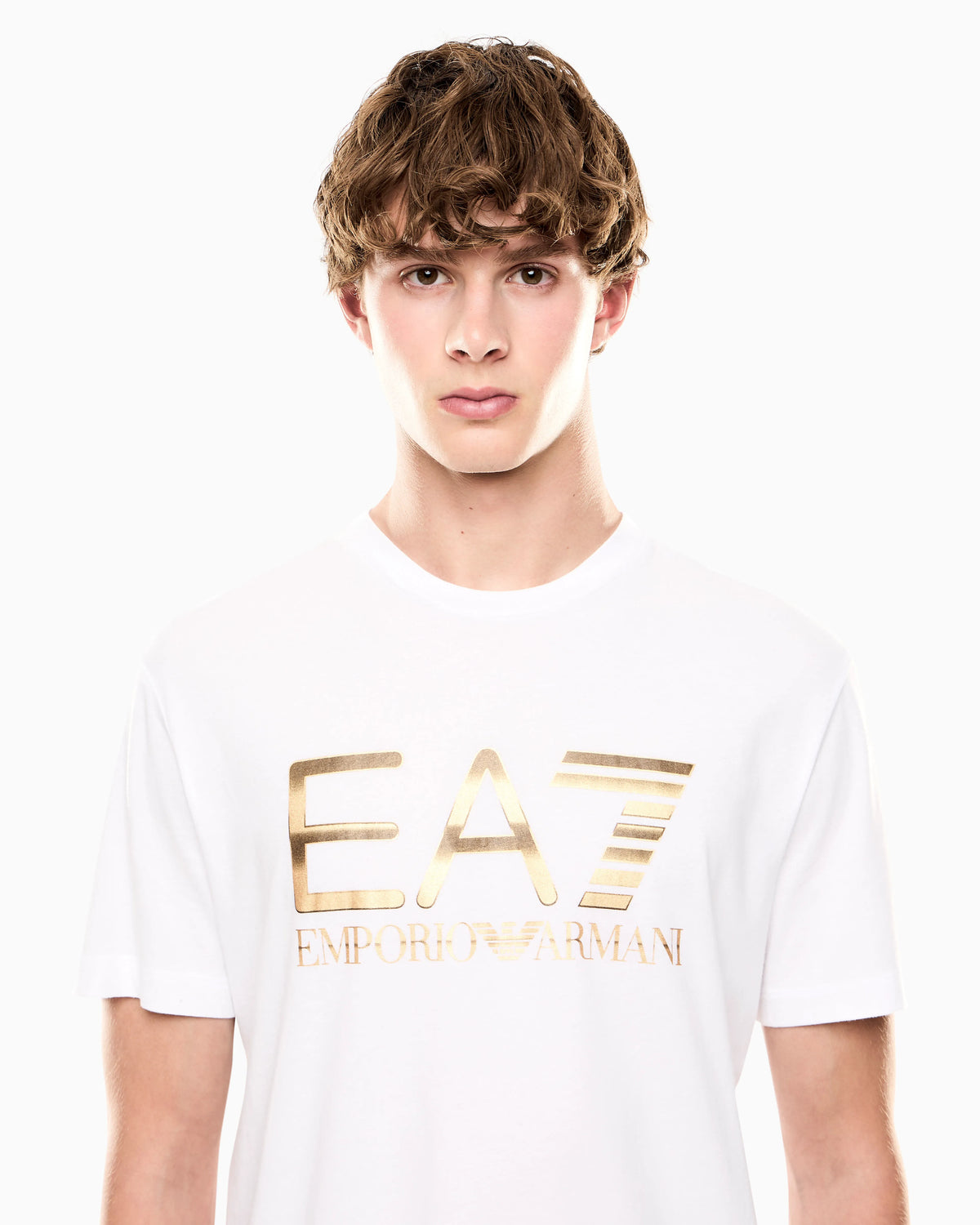 Crew neck cotton t-shirt with maxi logo Logo Series